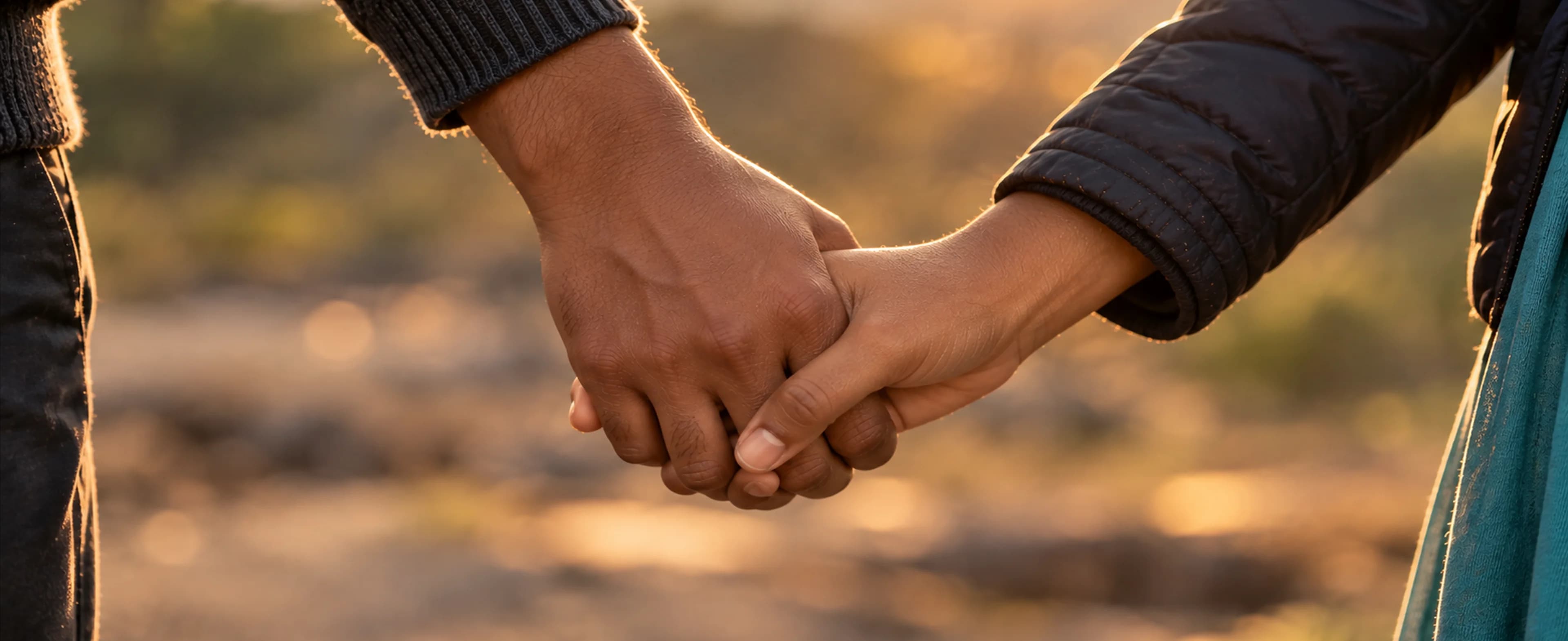 Two people holding hands